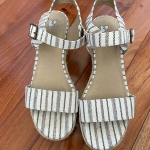 bp Blue & White Striped Wedges